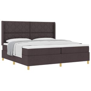 vidaXL Boxspringbett mit Kopfteil Dunkelbraun 200 x 200 cm Stoff