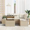 vidaXL Gartensofa-set mit Kissen mit Speicher 5 pcs Beige Poly-Rattan