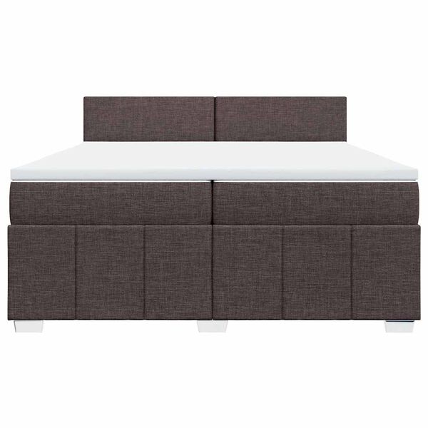 vidaXL Boxspringbett mit Matratze Dunkelbraun 200x200 cm Stoff