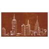 vidaXL Garten-Wanddeko 105x55 cm Cortenstahl Skyline-Design