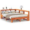 vidaXL Massivholzbett mit Regal ohne Matratze Wachsbraun 140x200 cm