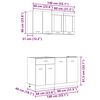 vidaXL K&uuml;chenschrank-Set Lyon 4 pcs Grau Sonoma 140 x 46 x 81.5 cm