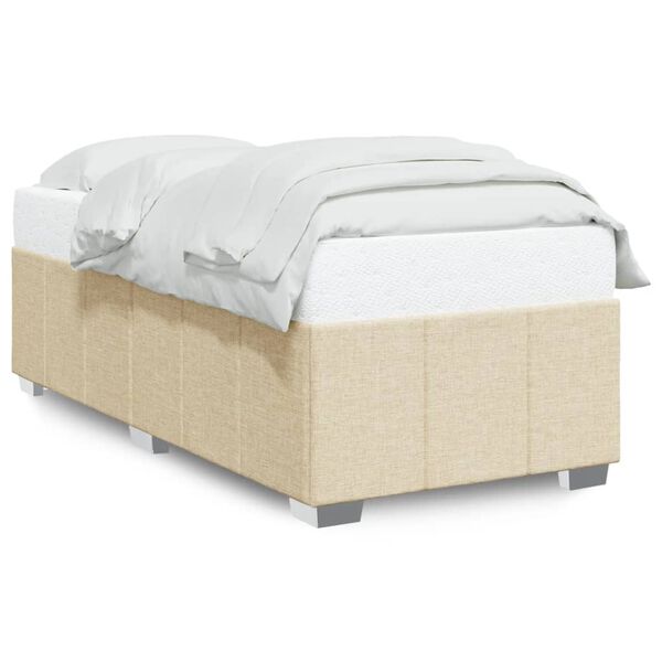 vidaXL Bettgestell ohne Matratze Creme 80x200 cm Stoff
