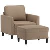 vidaXL Sessel mit Hocker Cappuccino-Braun 60 cm Kunstleder