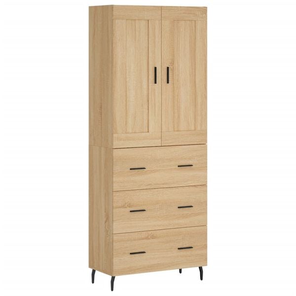 vidaXL Highboard Sonoma-Eiche 69,5x34x180 cm Holzwerkstoff