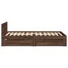 vidaXL Bettgestell mit Kopfteil Braun Eiche 75x190 cm Holzwerkstoff