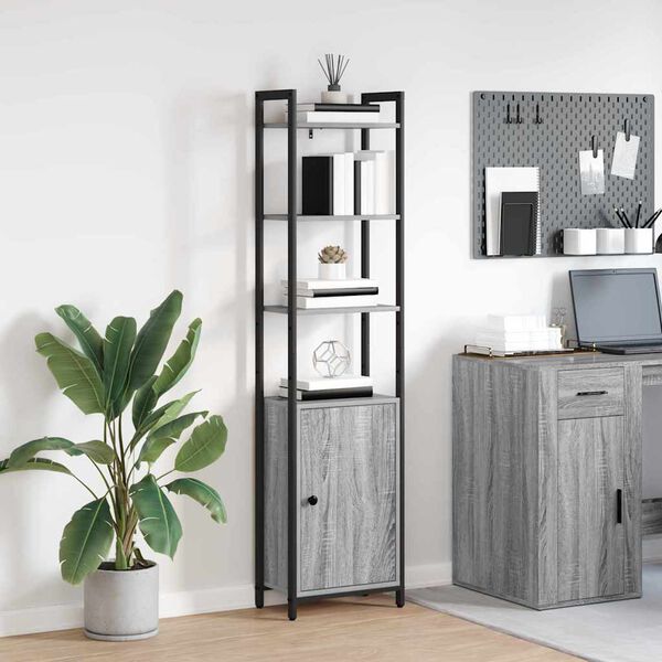 vidaXL B&uuml;cherregal Graues Sonoma 40 x 24 x 161 cm Holzwerkstoff