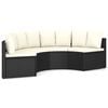vidaXL 4-tlg. Garten-Sofagarnitur mit Auflagen Poly Rattan Schwarz