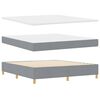 vidaXL Boxspringbett mit Matratze Dunkelgrau 90x190 cm Hellgrau Stoff