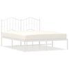vidaXL Bettgestell mit Kopfteil Metall Wei&szlig; 140x190 cm