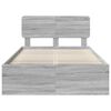 vidaXL Bettrahmen Graues Sonoma 135 x 190 cm Massives Kiefernholz