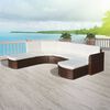 vidaXL 4-tlg. Garten-Lounge-Set mit Auflagen Poly Rattan Braun