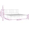 vidaXL Bettgestell mit Kopfteil Metall Wei&szlig; 193x203 cm