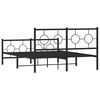 vidaXL Bettgestell mit Kopf- und Fu&szlig;teil Metall Schwarz 135x190 cm
