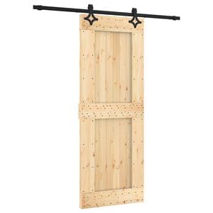 vidaXL Schiebet&uuml;r 80 x 210 cm Massivkiefer (Unbehandelt)