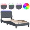vidaXL Bettgestell mit LED ohne Matratze Dunkelgrau 90x190 cm Samt