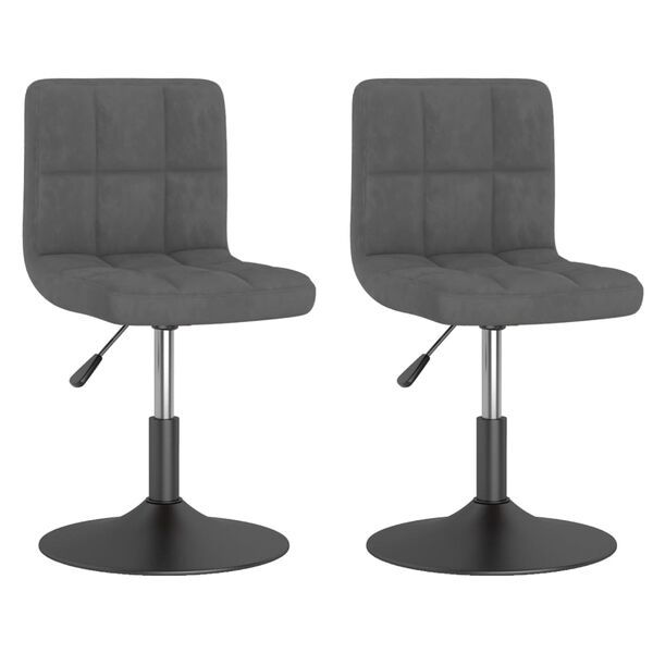 vidaXL Esszimmerst&uuml;hle 2 Stk. Drehbar Dunkelgrau Samt