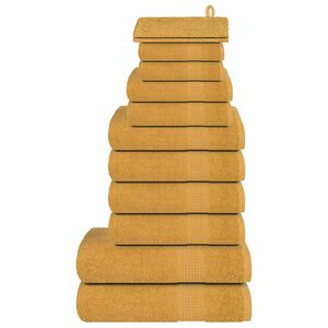 vidaXL 12-tlg. Handtuch-Set FROGN Gold 360 g/m&sup2;