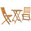 vidaXL Garten Bistro Set 3 stk. Braun Massivholz Akazie