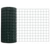 vidaXL Zaun mit Pfosten Gr&uuml;n 0,6 x 25 m Stahl und PVC