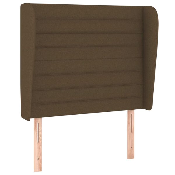 vidaXL Kopfteil mit Ohren Dunkelbraun 93x23x118/128 cm Stoff