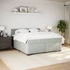 vidaXL Boxspringbett mit Matratze Hellgrau 180x200 cm Samt
