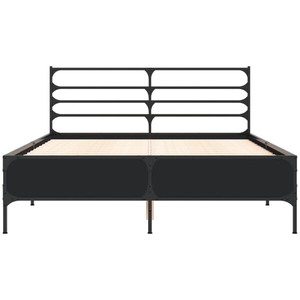 vidaXL Bettgestell Schwarz 140x190 cm Holzwerkstoff und Metall