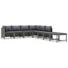 vidaXL 8-tlg. Garten-Lounge-Set mit Kissen Poly Rattan Grau