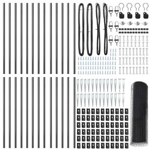 vidaXL Sechseckzaun mit Pfosten 50 x 0,5 m PVC-beschichteter Stahl