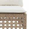 vidaXL Garten-Ecksofa mit Kissen Beige Poly Rattan