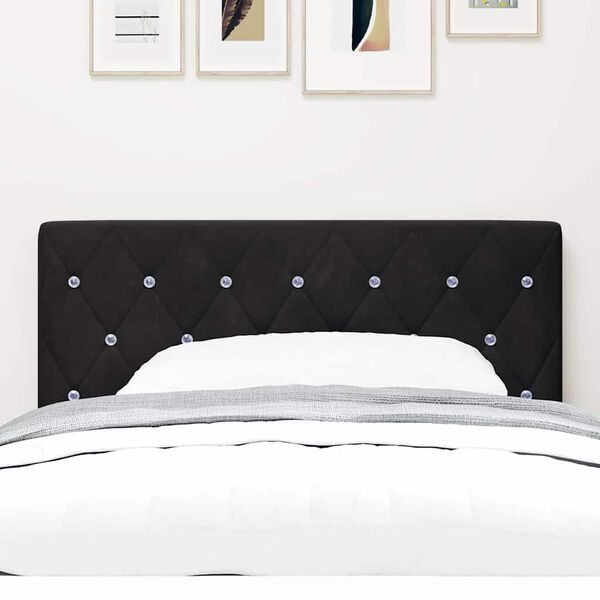 vidaXL LED Kopfteil mit LED-Lichtleisten Schwarz 90 cm Polyester