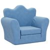 vidaXL Schlafsofa f&uuml;r Kinder Blau Weicher Pl&uuml;sch