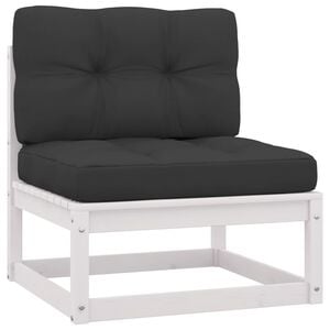 vidaXL Gartensofa ohne Armlehnen mit Kissen und Hockern