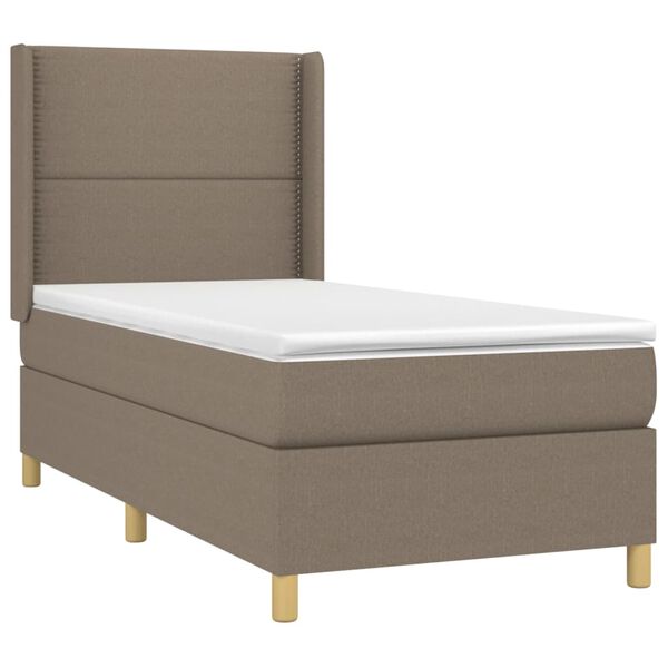 vidaXL Boxspringbett mit Matratze & LED Taupe 80x200 cm Stoff