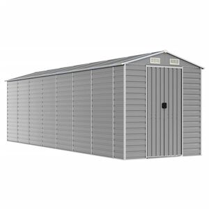vidaXL Gartenhaus Hellgrau 191 x 640 x 198 cm Verzinkter Stahl