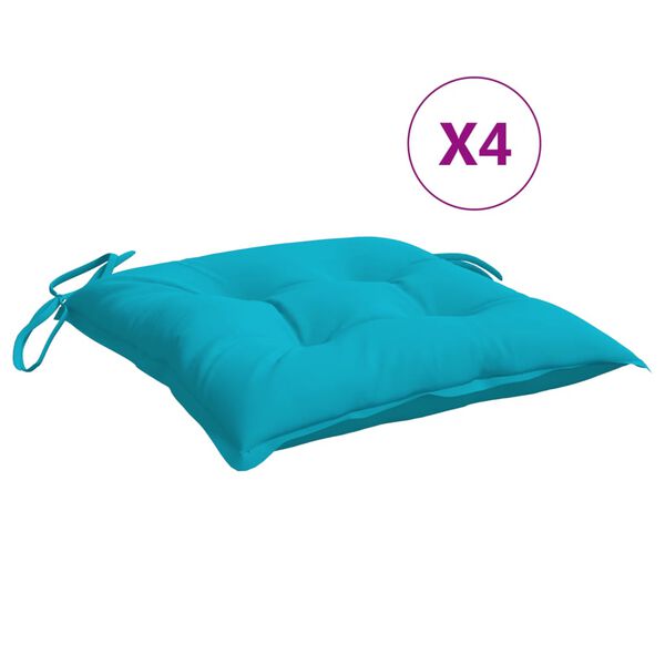 vidaXL Stuhlkissen 4 Stk. T&uuml;rkis 40x40x7 cm Stoff