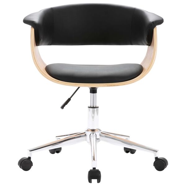 vidaXL Esszimmerst&uuml;hle 2 Stk. Drehbar Schwarz Kunstleder