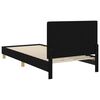 vidaXL Kinderbettgestell mit Kopfteil Schwarz 90 x 200 cm Stoff