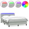 vidaXL Boxspringbett mit Matratze & LED Hellgrau 140x220 cm Samt