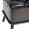 vidaXL Sitzbank mit Stauraum und R&uuml;ckenlehne 110cm Schwarz Kunstleder