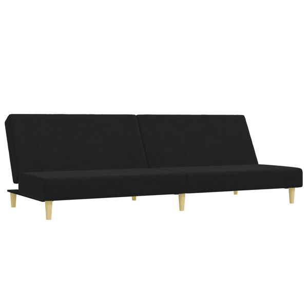vidaXL 2-tlg. Sofagarnitur Schwarz Stoff