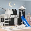 vidaXL Kinderhochbett mit Turm Wei&szlig; & Schwarz 90x190 cm Kiefernholz