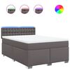 vidaXL Boxspringbett mit Matratze Grau 160x200 cm Kunstleder