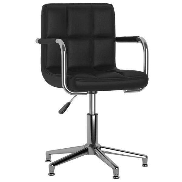 vidaXL Esszimmerst&uuml;hle 2 Stk. Drehbar Schwarz Kunstleder