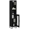 vidaXL Highboard Schwarz 34,5x34x180 cm Holzwerkstoff