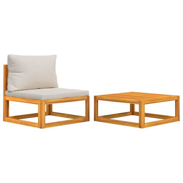 vidaXL 2-tlg. Garten-Sofa-Set mit Kissen Massivholz Akazie