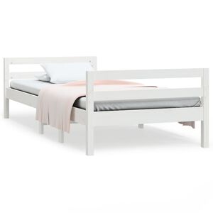 vidaXL Massivholzbett ohne Matratze Wei&szlig; 75x190 cm Kiefernholz
