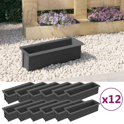 vidaXL Pflanzkasten für Europaletten 12 Stk. Grau 36x13,5x9,5 cm PP