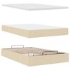 vidaXL Ottomane Bett mit Matratze & LEDs Creme 120x190 cm Stoff