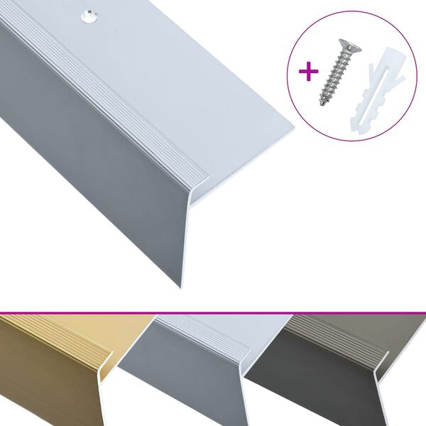 vidaXL Treppenkanten in F-Form 15 Stk. Aluminium 100 cm Silbern